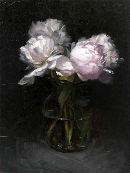 White Peonies Study  (framed)